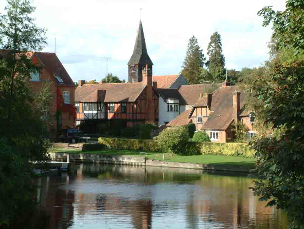 Mill pond and church